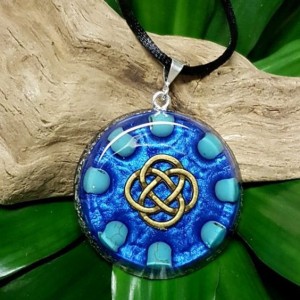 turquoise orgonite crystal healing pendant